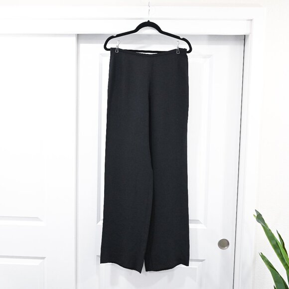 Armani Collezioni Size 8 Wide Leg High Waist Silk Blend Pants